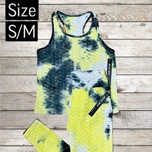 TikTok Leggings & Tank Activewear Set Women’s S/M NWT Stretchy Bubble Textured